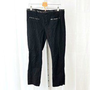 Cartonnier Anthropologie Charlie Ankle Pants Faux Leather Trim Diamond Black 12